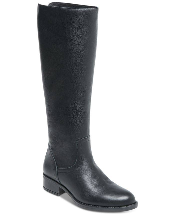 Steve Madden Women's Jasper Leather Almond Toe Knee High Black Size 7 M