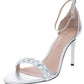 Zoe by Rachel Zoe Women's Ella Metallic Dress Sandals Silver Size 8M