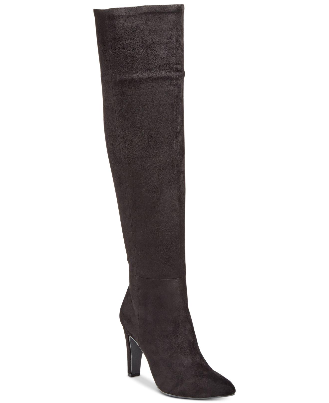 Material Girl Women's Candice Pointed Toe Knee High Fashion Black Size 7.5