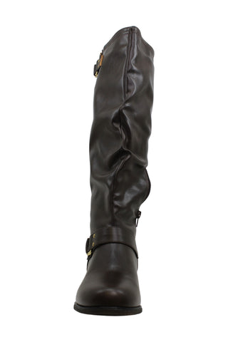 XOXO Women's Minkler Closed Toe Knee High Fashion Boots Brown Size 11W
