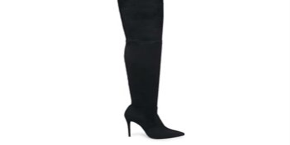 Steve Madden Women's Stretchy Cushioned Dominique Pointed Toe Stiletto Dress Boots Gray Size 6.5 M