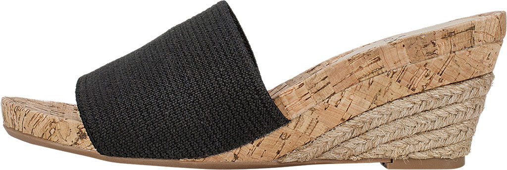 White Mountain Women's Aleah Wedge Slide Sandal Black Size 7.5M