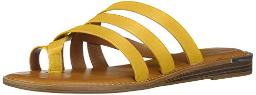 Franco Sarto Women's Summer Goddess Woven Toe Ring Sandals Yellow Size 8 M