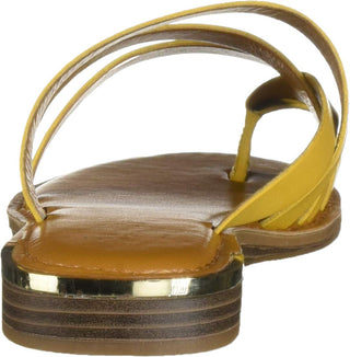 Franco Sarto Women's Summer Goddess Woven Toe Ring Sandals Yellow Size 8 M