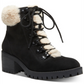 Madden Girl Women's Hidde Lace up Fur Boot Black Size 9 M
