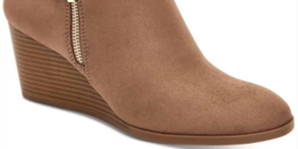 Style & Co Women's Wynonaa Wedge Booties Brown Size 5.5 M