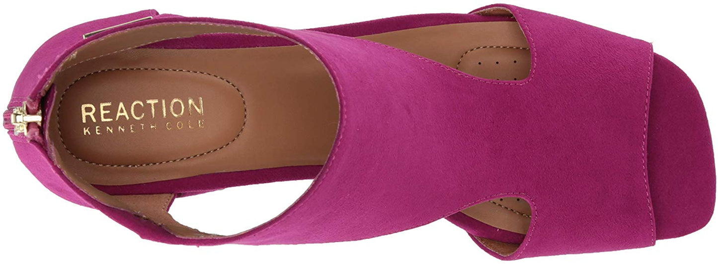 Kenneth Cole Reaction Women's Mix Cut Out T-Strap Heeled Sandal Purple Size 5 M