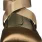 Kenneth Cole Reaction Women's Pro Time Satin Ankle Strap Ballet Flats Brown Size 8.5 M