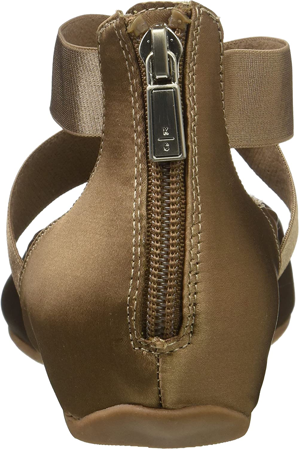 Kenneth Cole Reaction Women's Pro Time Satin Ankle Strap Ballet Flats Brown Size 8.5 M