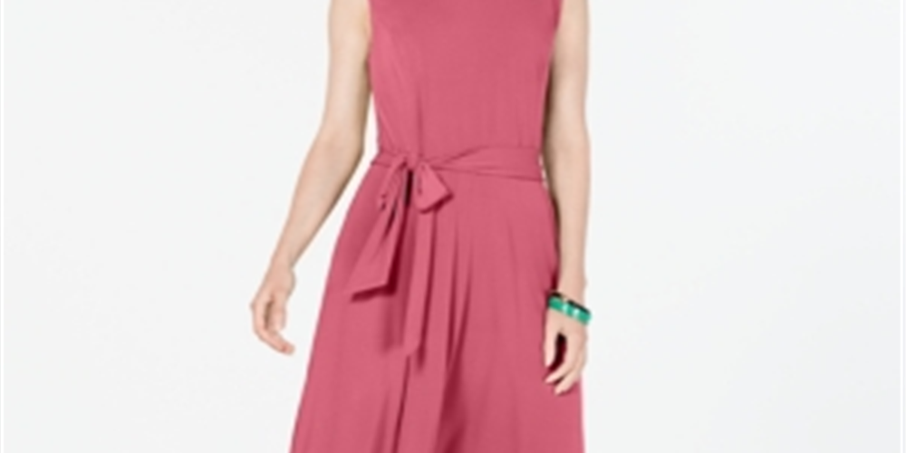 Charter Club Women's  Tie-Waist MIDI Dress  Pink Size XS