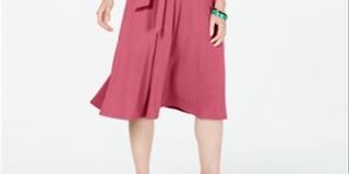 Charter Club Women's  Tie-Waist MIDI Dress  Pink Size XS