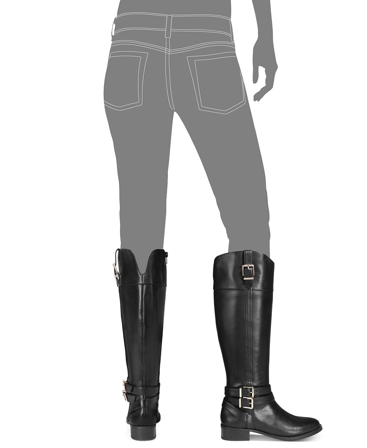 INC International Concepts Women's Frankll Closed Toe Knee High Black Size 5.0