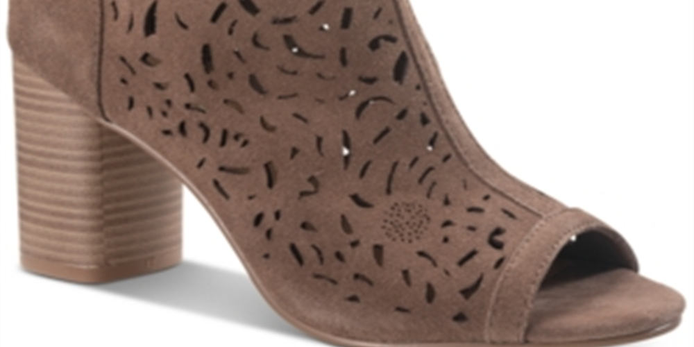 American Rag Women's Glia Suede Perforated Shooties Brown Size 6.5 M