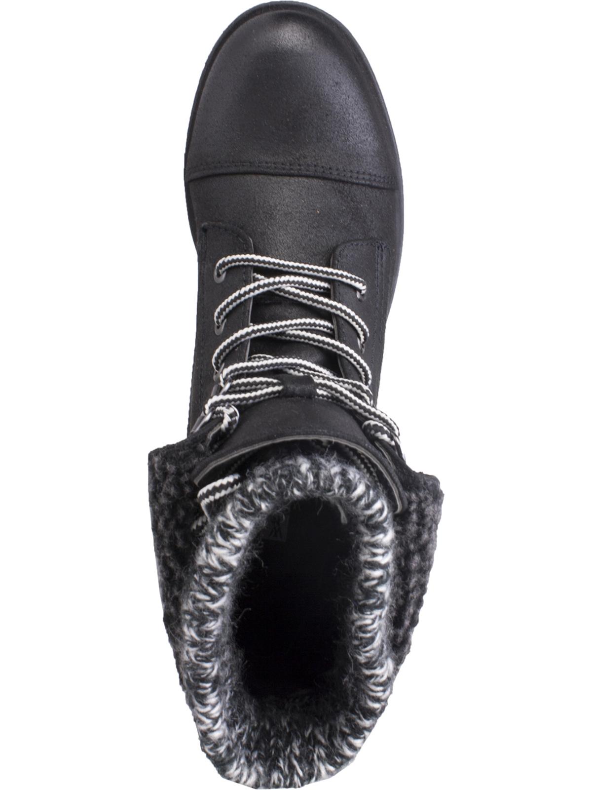 White Mountain Women's Mixed Media Lug Sole Lace up Boot Black Size 7.5 M