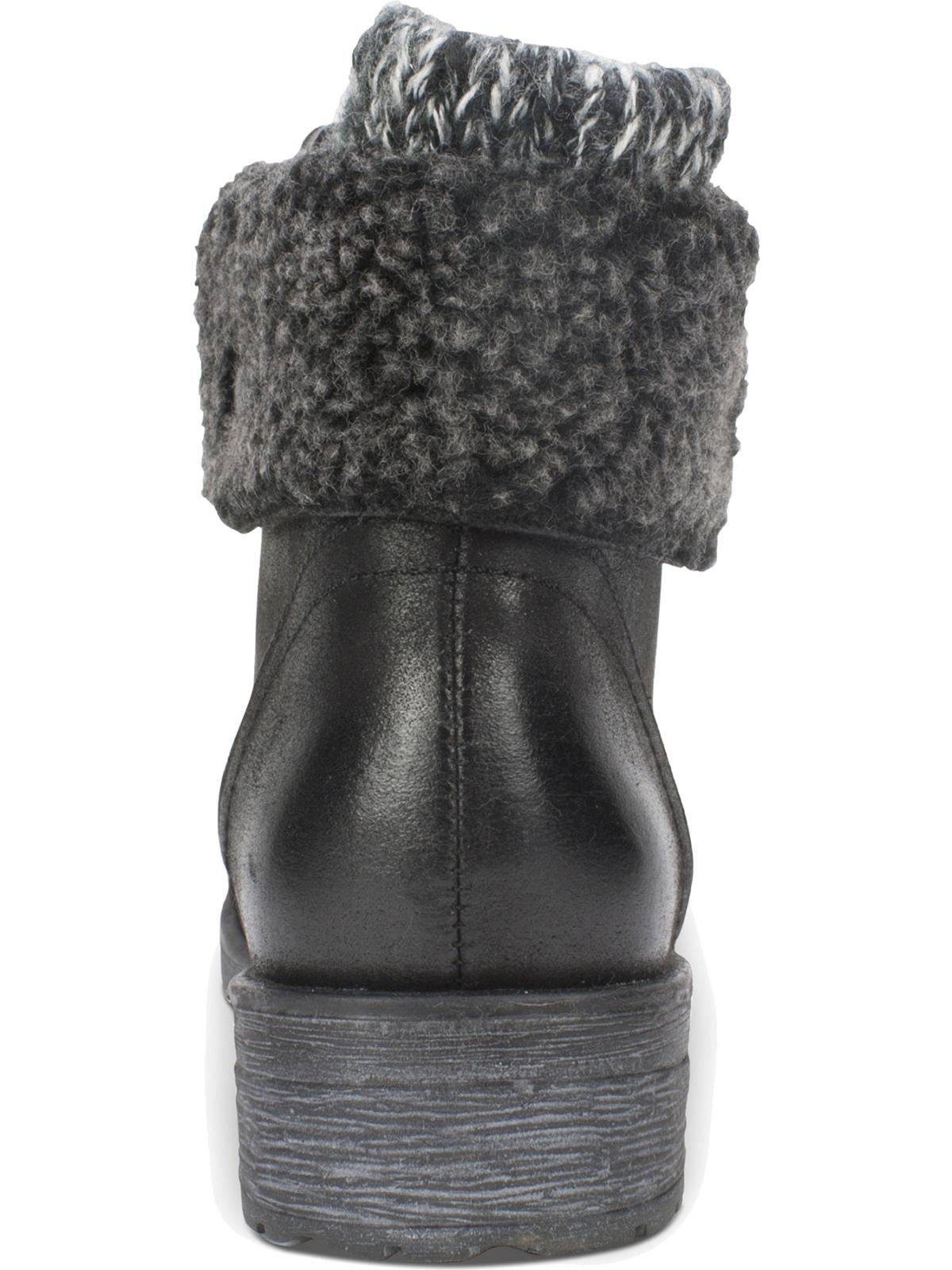 White Mountain Women's Mixed Media Lug Sole Lace up Boot Black Size 7.5 M