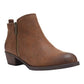 Carlos By Carlo Santana Women's Zipper Accent Padded Brie Round Toe Block Heel Zip up Booties Brown Size 5.5 M