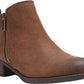 Carlos By Carlo Santana Women's Zipper Accent Padded Brie Round Toe Block Heel Zip up Booties Brown Size 5.5 M
