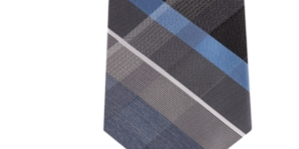 Kenneth Cole Reaction Men's Crosswalk Plaid Tie Gray One Size