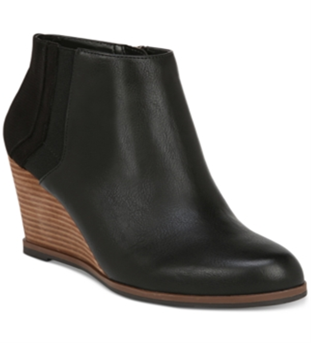 Dr. Scholl's Women's Patch Fabric Closed Toe Ankle Fashion Boots Black Size 9.5M