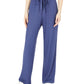 BCX Women's Paperbag Pants Textured Belted Denim  Blue Size Large