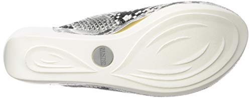 Kenneth Cole Reaction Women's Snake Embossed Pepea Slide Sandals White Size 10 M