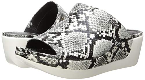 Kenneth Cole Reaction Women's Snake Embossed Pepea Slide Sandals White Size 10 M