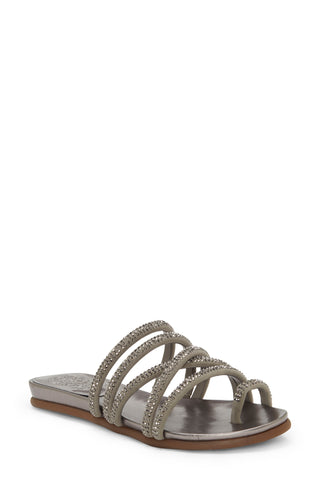 Vince Camuto Women's Footwear Ezzina Flat Sandal, Grey, Size 6.5 M