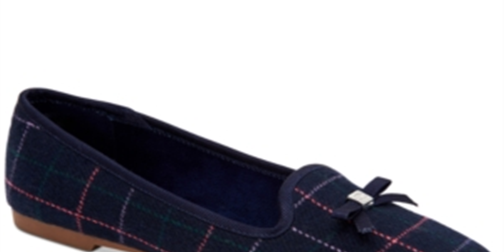 Charter Club Women's Kimii Plaid Slip on Loafers Blue Size 8 M