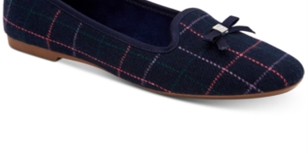 Charter Club Women's Kimii Plaid Slip on Loafers Blue Size 8 M