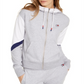 Tommy Hilfiger Women's Zippered Color Block Long Sleeve Hooded Top Gray Size Small