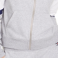 Tommy Hilfiger Women's Zippered Color Block Long Sleeve Hooded Top Gray Size Small