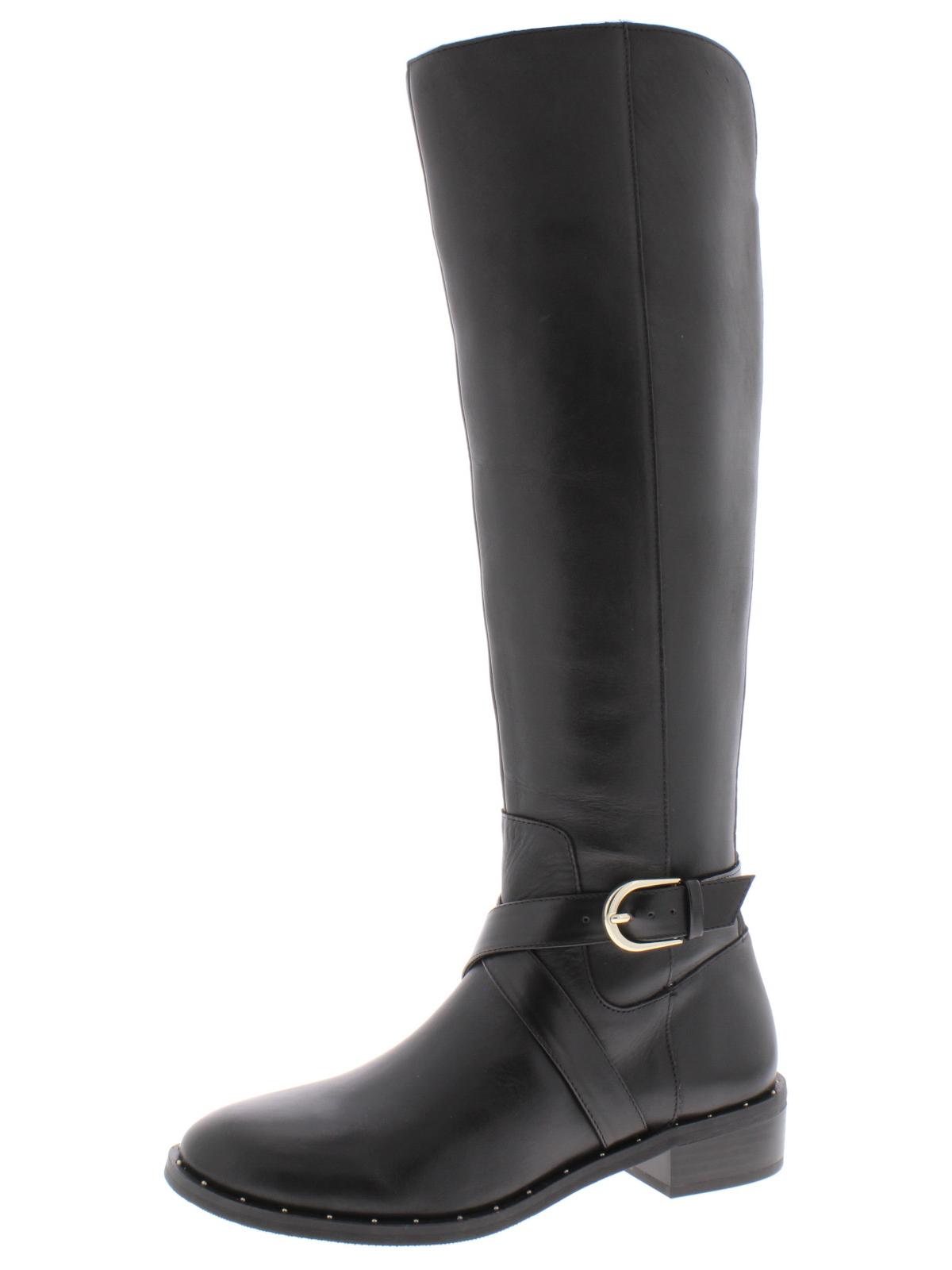 INC International Concepts Women's Fadora Boot Leather Round Toe Black