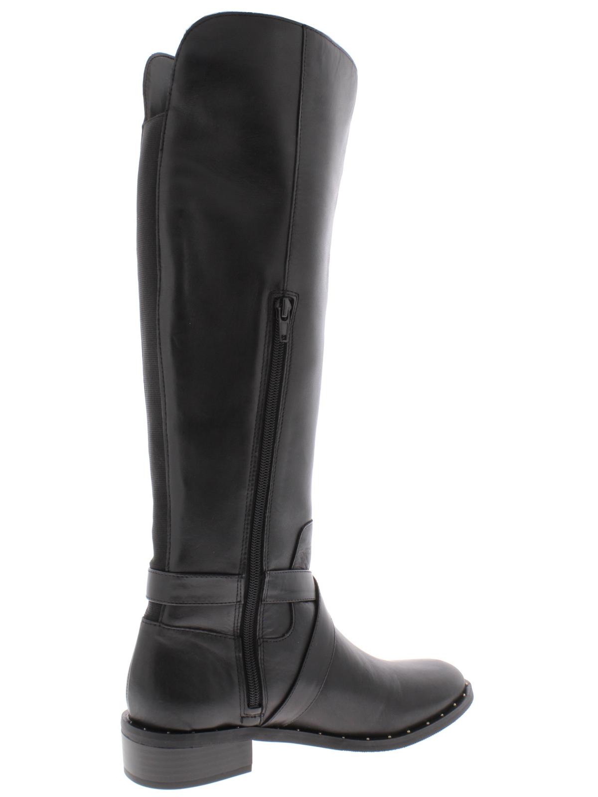 INC International Concepts Women's Fadora Boot Leather Round Toe Black