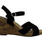 Style & Co Women's Ferrnn Fabric Open Toe Casual Platform Sandals Black Size 8 M