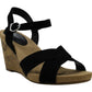 Style & Co Women's Ferrnn Fabric Open Toe Casual Platform Sandals Black Size 8 M