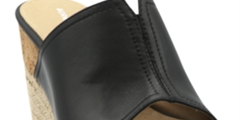 Adrienne Vittadini Women's Cherli Platform Wedge Slide Black Size 10 M