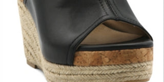 Adrienne Vittadini Women's Cherli Platform Wedge Slide Black Size 10 M