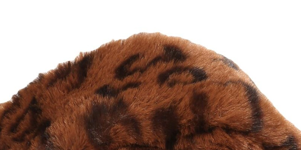INC International Concepts Women's Animal Print 0.5 Platform Fur Trim Yayla Round Toe Platform Slip on Slippers Brown Size 5 M