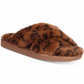 INC International Concepts Women's Animal Print 0.5 Platform Fur Trim Yayla Round Toe Platform Slip on Slippers Brown Size 5 M