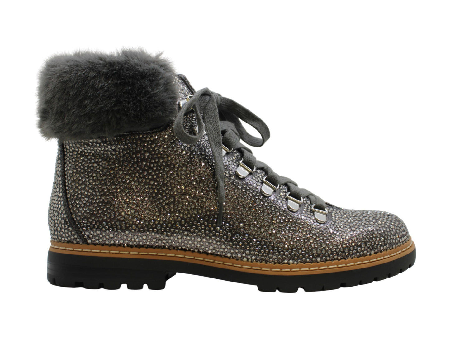 INC International Concepts Women's Pravale Faux Fur Closed Toe Ankle Chelsea Boots Gray Size 7 M