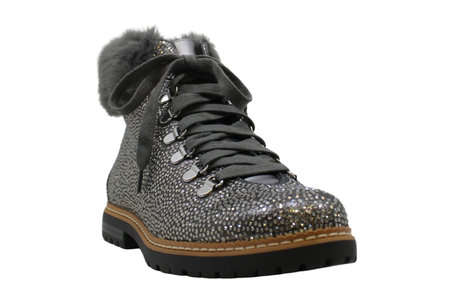 INC International Concepts Women's Pravale Faux Fur Closed Toe Ankle Chelsea Boots Gray Size 7 M