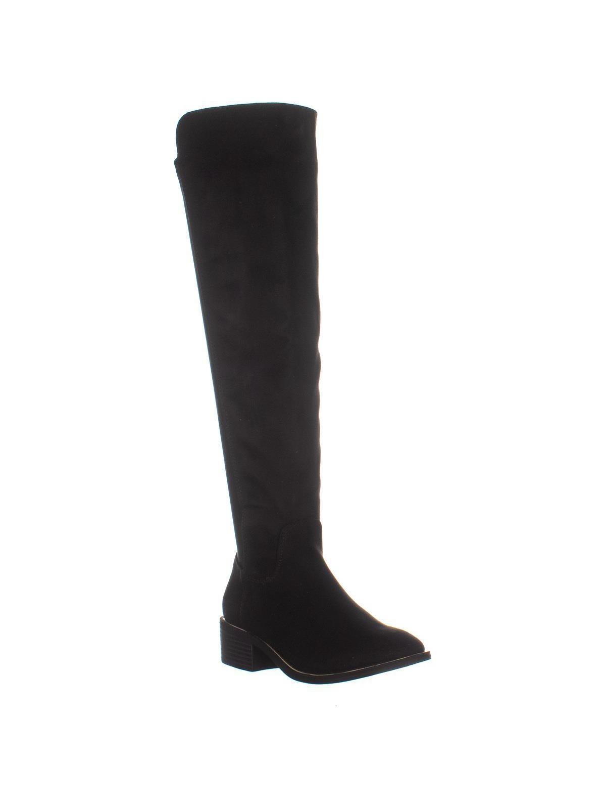 Material Girl Women's Darcell Round Toe Over Knee Riding Boots Black Size 9.5M