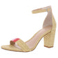 INC International Concepts Women's Kivah 20 Straw Stripe Heel Sandals Tan Brown Size 8 M