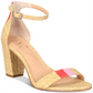 INC International Concepts Women's Kivah 20 Straw Stripe Heel Sandals Tan Brown Size 8 M