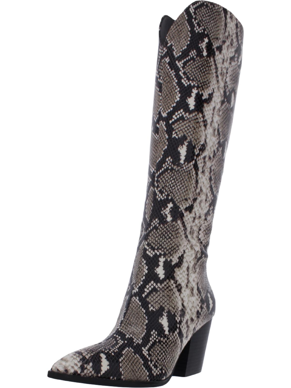 INC International Concepts Women's Sukep Pointed Toe Pull on Knee High Boots Brown Size 9.5M