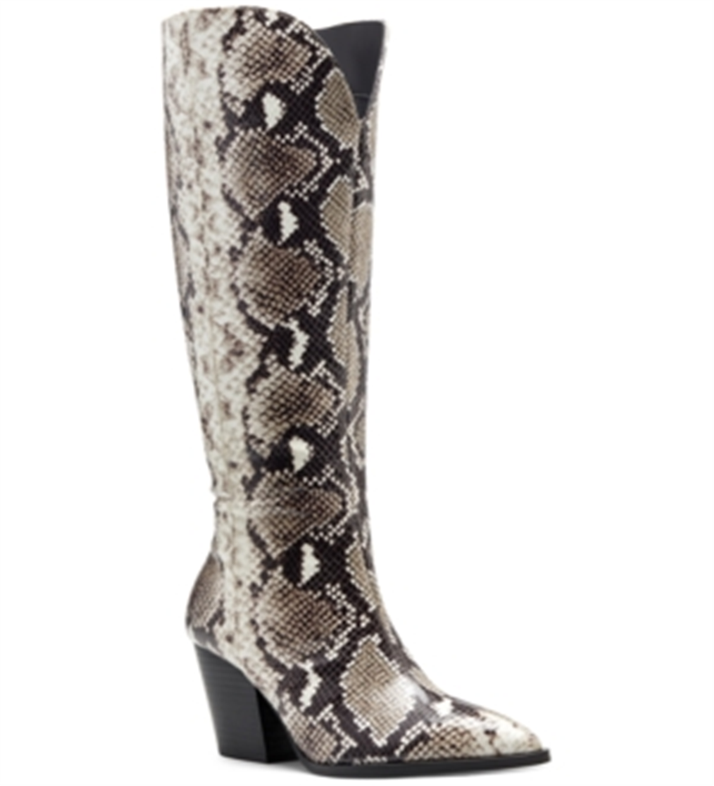 INC International Concepts Women's Sukep Pointed Toe Pull on Knee High Boots Brown Size 9.5M