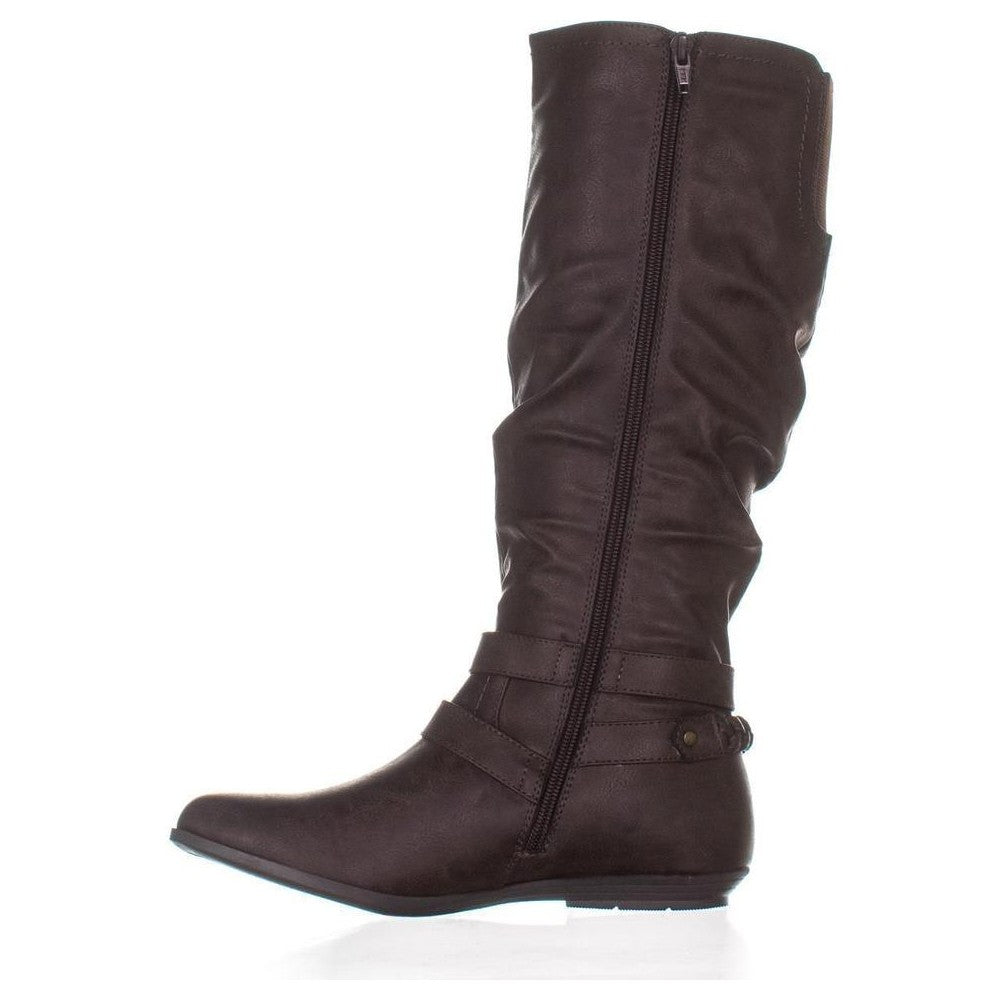 White Mountain Women's Fairfield Almond Toe Mid Calf Riding Boots Brown Size 6.5 M