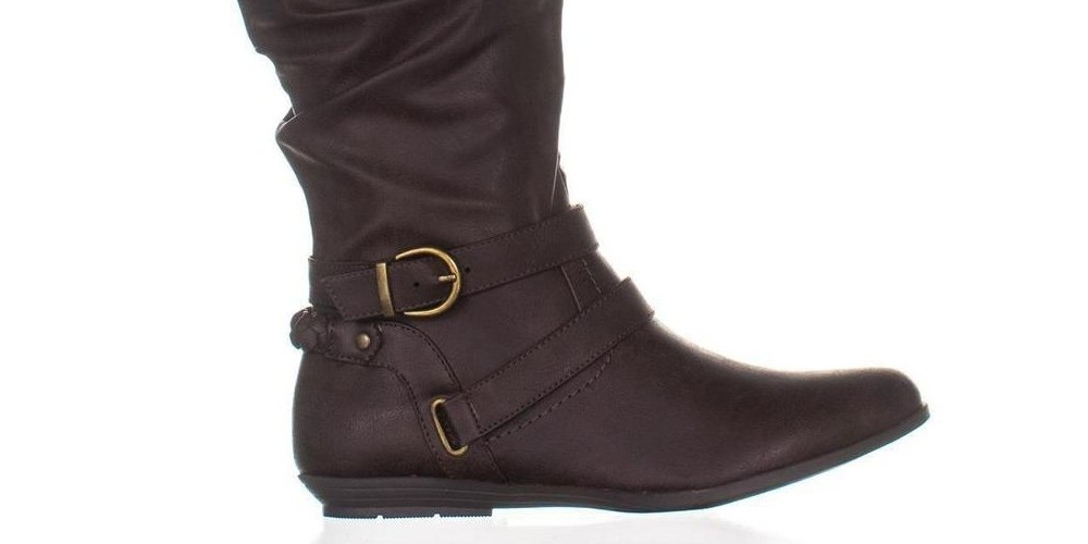 White Mountain Women's Fairfield Almond Toe Mid Calf Riding Boots Brown Size 6.5 M