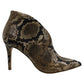 Jessica Simpson Women's Collection Casual Totally Snake Layra Leather Bootie Brown Size 7.5 M