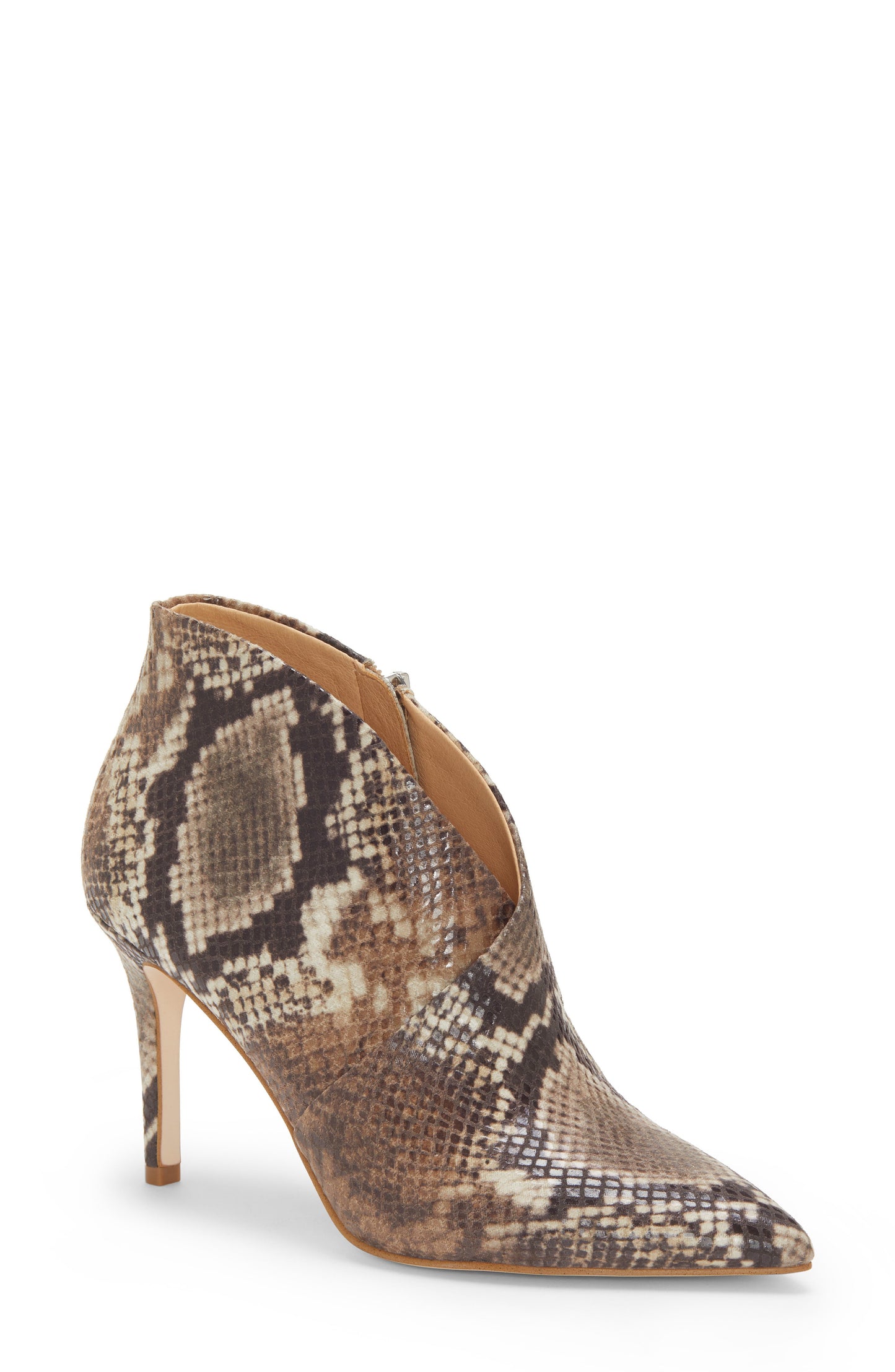 Jessica Simpson Women's Collection Casual Totally Snake Layra Leather Bootie Brown Size 7.5 M